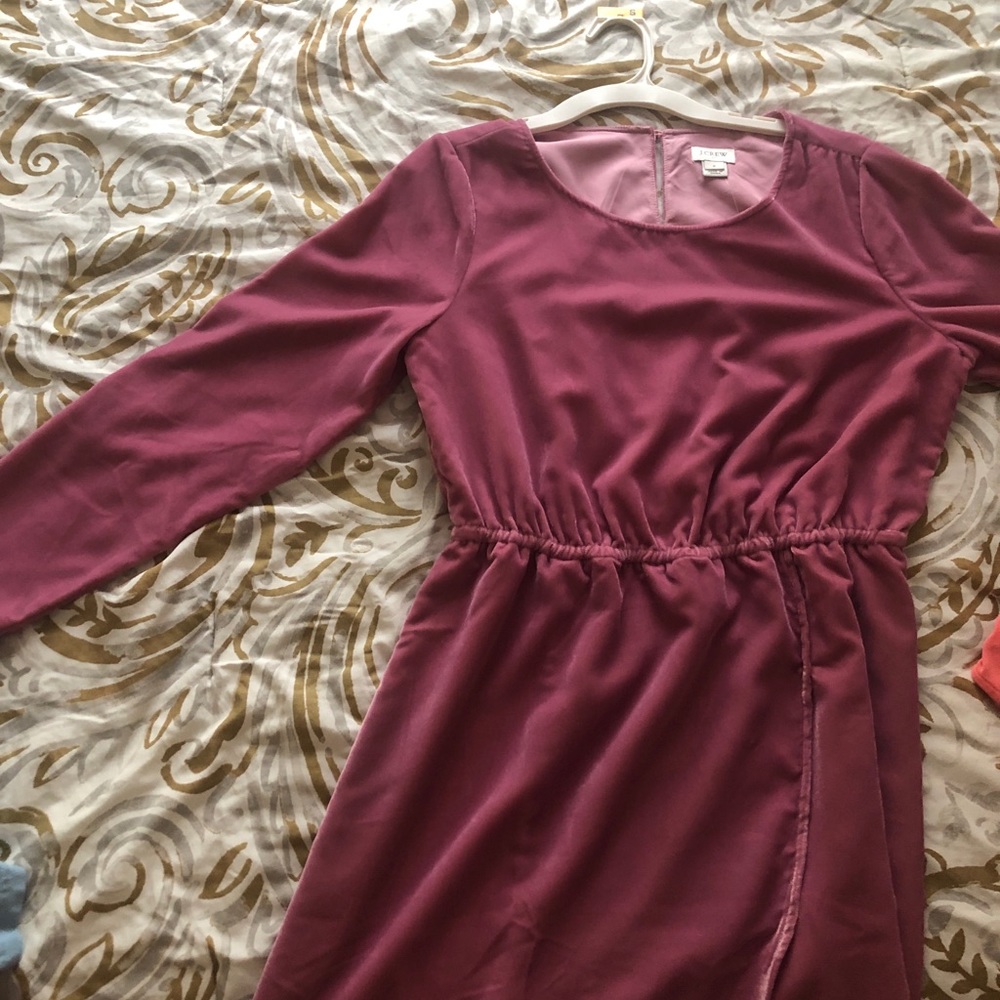 J crew velvet long sleeved dress (knee length)